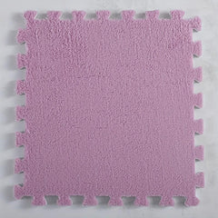 12pcs Floor Tiles Fluffy Carpet Foam Puzzle Floor Mat Rug