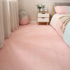 12pcs Floor Tiles Fluffy Carpet Foam Puzzle Floor Mat Rug