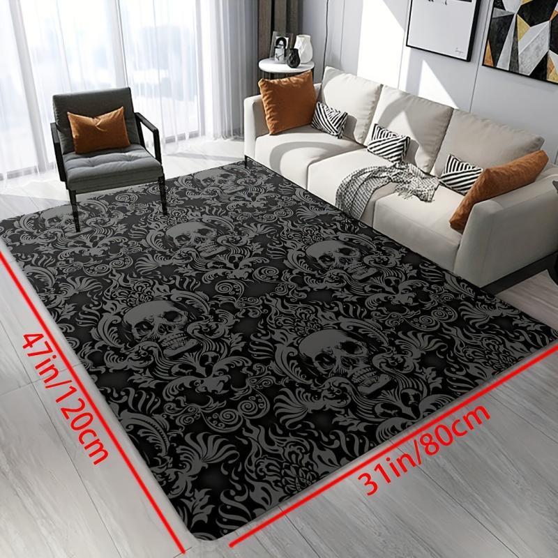 Halloween Skull Gothic Area Rug - Anti-fatigue Floor Carpet Kitchen Rug