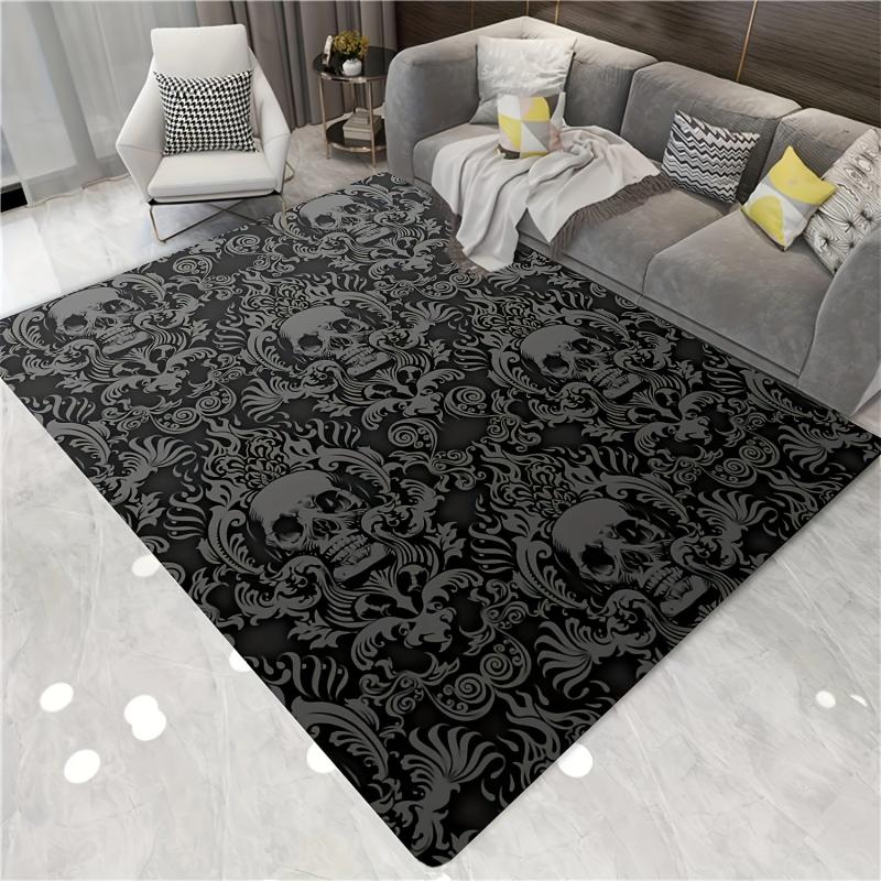 Halloween Skull Gothic Area Rug - Anti-fatigue Floor Carpet Kitchen Rug