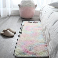 Plush Shag Area Rug Tie Dyed Fluffy Shaggy Floor Carpet