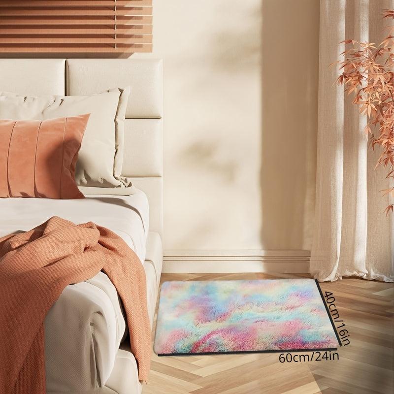 Plush Shag Area Rug Tie Dyed Fluffy Shaggy Floor Carpet