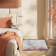 Plush Shag Area Rug Tie Dyed Fluffy Shaggy Floor Carpet