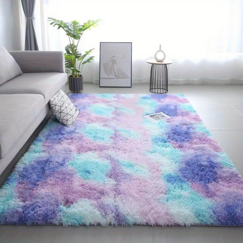 Soft Plush Area Rugs Kids Rugs For Bedroom Girls Fluffy Colorful Rainbow