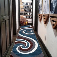 Geometric Runner Rug for Laundry Room Hallway Kitchen - Non Slip and Durable
