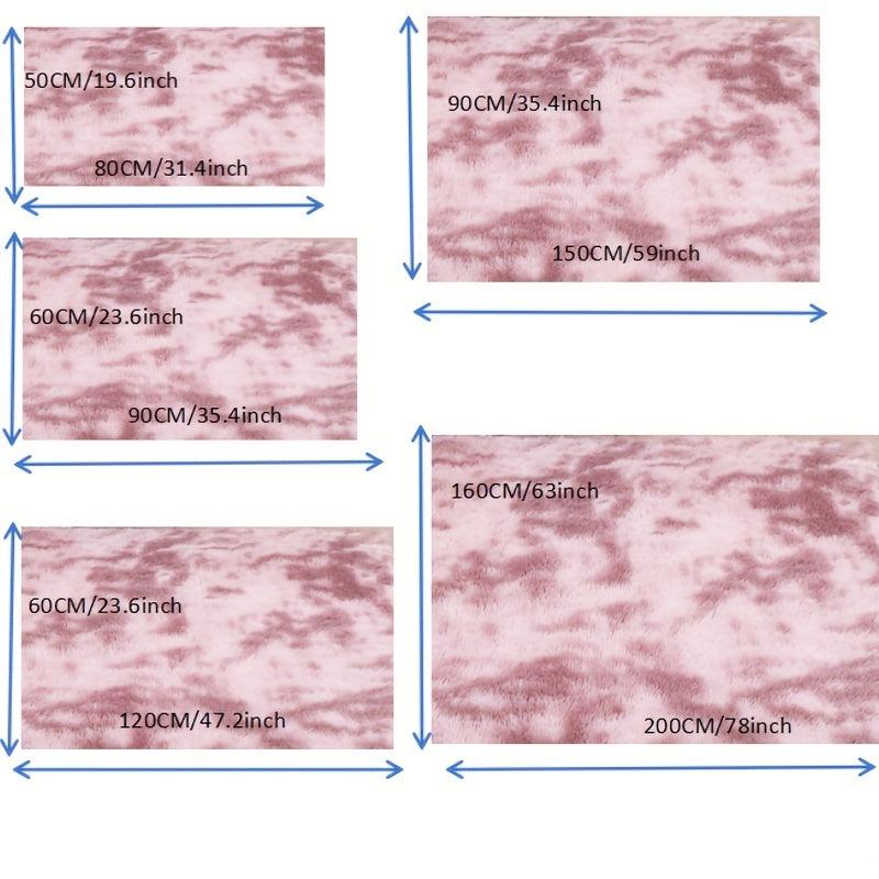 Tie Dyed Plush Shag Furry Area Rug for Bedroom Living Room Nursery