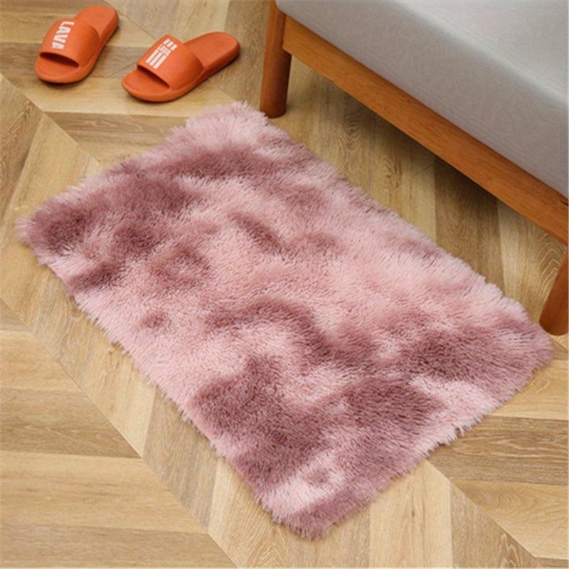 Tie Dyed Plush Shag Furry Area Rug for Bedroom Living Room Nursery