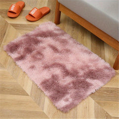 Tie Dyed Plush Shag Furry Area Rug for Bedroom Living Room Nursery