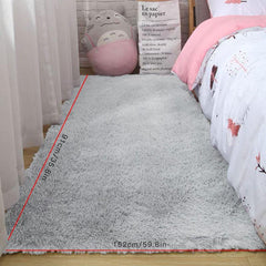 Plush Gray Shaggy Rug Soft Indoor Mat for Home Decor