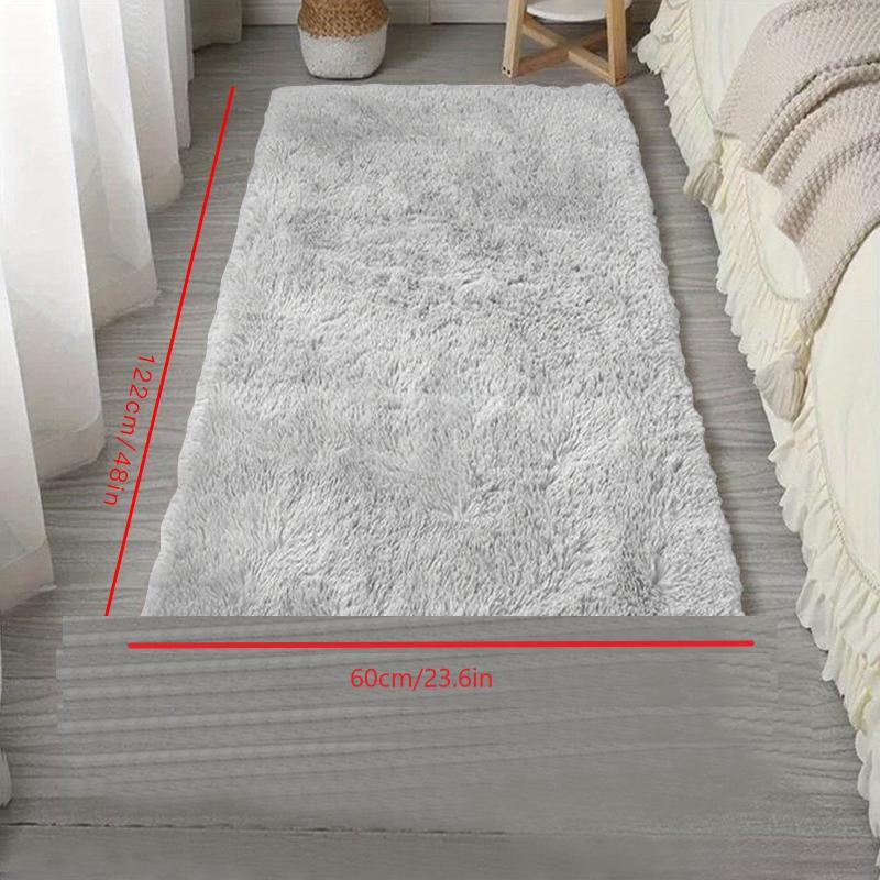 Plush Gray Shaggy Rug Soft Indoor Mat for Home Decor