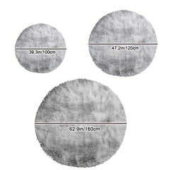 Round Rainbow Fluffy Rug Tie Dye Colorful Mats Floor Rug Plush