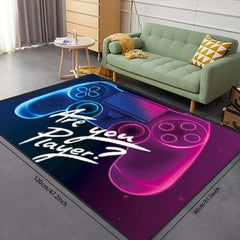 Gamer Rug for Bedroom and Living Room - Soft Video Game Floor Mat