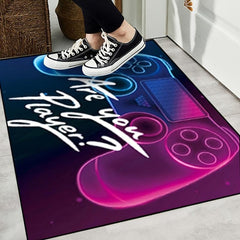 Gamer Rug for Bedroom and Living Room - Soft Video Game Floor Mat