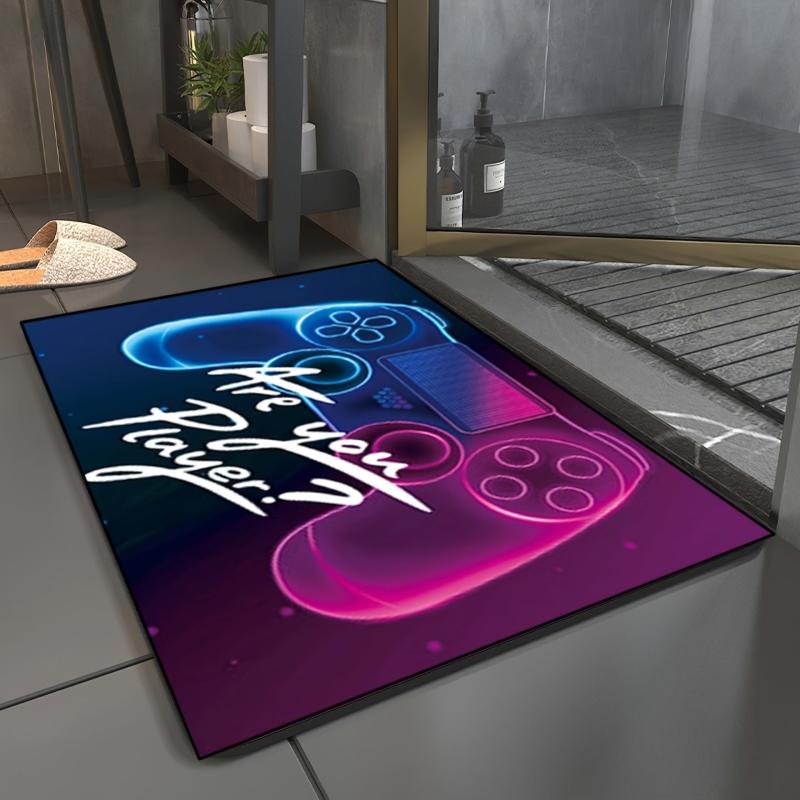 Gamer Rug for Bedroom and Living Room - Soft Video Game Floor Mat