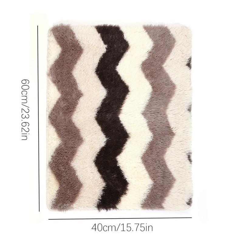Ultra Soft Plush Rug Large Striped Area Rug Non slip Fluffy Shaggy Rug