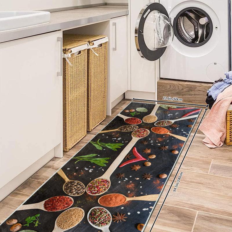 Modern Spices Print Rug - Non Slip - Machine Washable