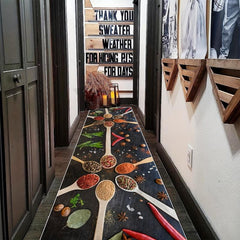 Modern Spices Print Rug - Non Slip - Machine Washable