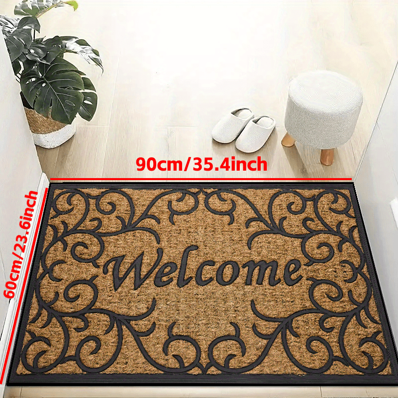 Durable Welcome Doormat Low Pile Indoor Outdoor Entrance Mat