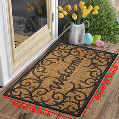 Durable Welcome Doormat Low Pile Indoor Outdoor Entrance Mat