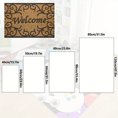 Durable Welcome Doormat Low Pile Indoor Outdoor Entrance Mat