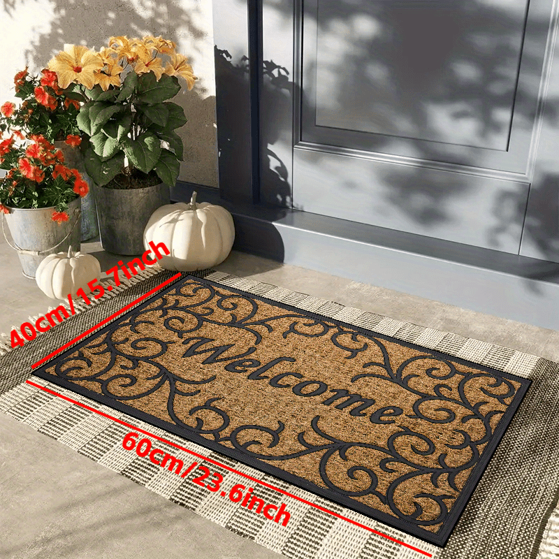 Durable Welcome Doormat Low Pile Indoor Outdoor Entrance Mat