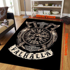 Viking Skull Print Plush Carpet for Youth Decor