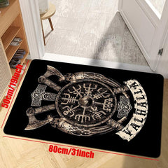 Viking Skull Print Plush Carpet for Youth Decor