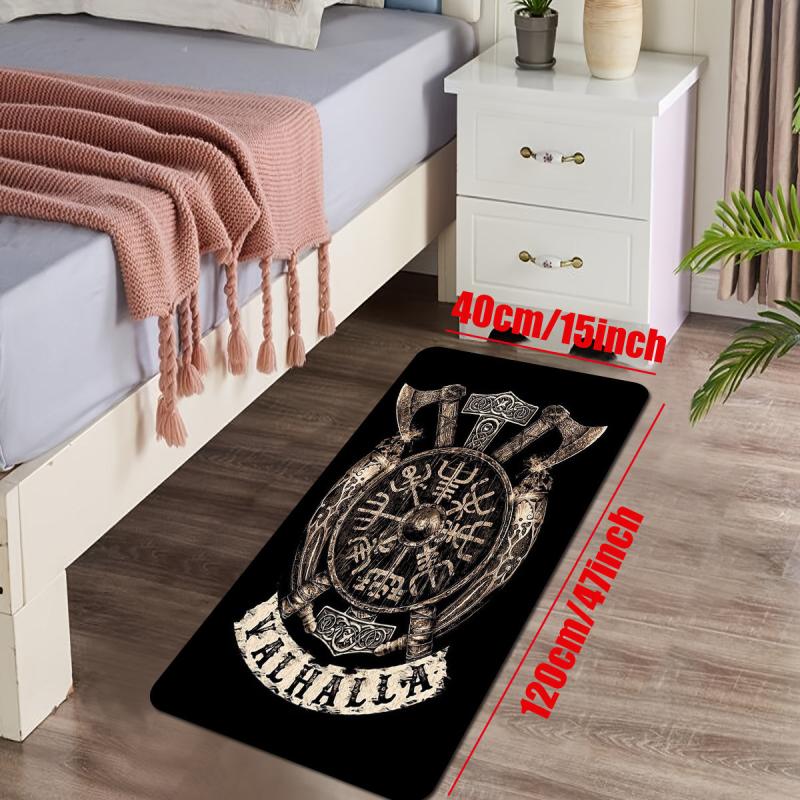 Viking Skull Print Plush Carpet for Youth Decor