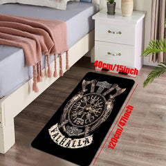 Viking Skull Print Plush Carpet for Youth Decor