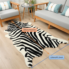 Faux Cowhide Rug Washable Low Pile Animal Print Carpet for Home Decor