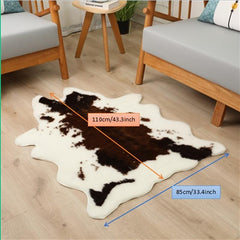 Faux Cowhide Rug Washable Low Pile Animal Print Carpet for Home Decor