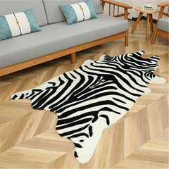 Faux Cowhide Rug Washable Low Pile Animal Print Carpet for Home Decor