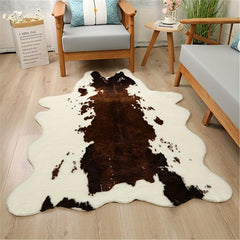 Faux Cowhide Rug Washable Low Pile Animal Print Carpet for Home Decor