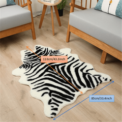 Faux Cowhide Rug Washable Low Pile Animal Print Carpet for Home Decor