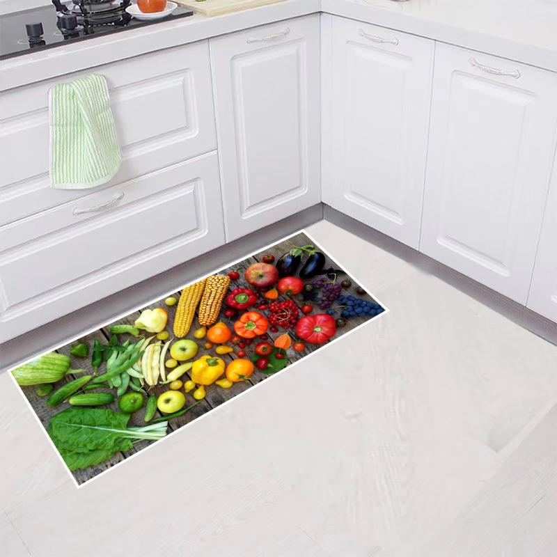 2pcs Soft Thickened Kitchen Mat Non slip Floor Mat Waterproof Runner Rug