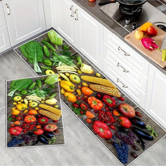2pcs Soft Thickened Kitchen Mat Non slip Floor Mat Waterproof Runner Rug