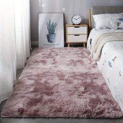 Soft Pink Purple Tie Dye Plush Decorative Carpet