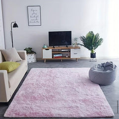 Soft Pink Shag Rug for Bedroom Living Room Non Slip Tie Dyed