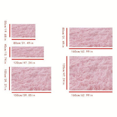 Soft Pink Shag Rug for Bedroom Living Room Non Slip Tie Dyed