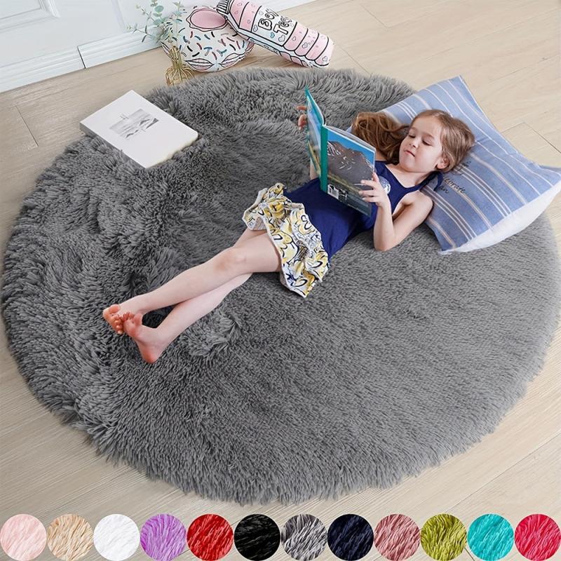 Ultra Soft Plush Rug Round Large Area Rug Non slip Fluffy Shaggy Rug