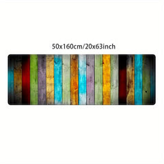 Vintage Wood Print Kitchen Rug Soft Cushioned Anti Fatigue Memory Foam