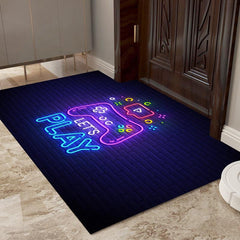 Large Neon Video Game Floor Mat Gamer Carpet for Living Room and Bedroom