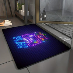 Large Neon Video Game Floor Mat Gamer Carpet for Living Room and Bedroom