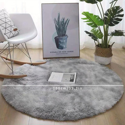 Nordic Grey Circle Rug Carpet for Living Room Bedroom