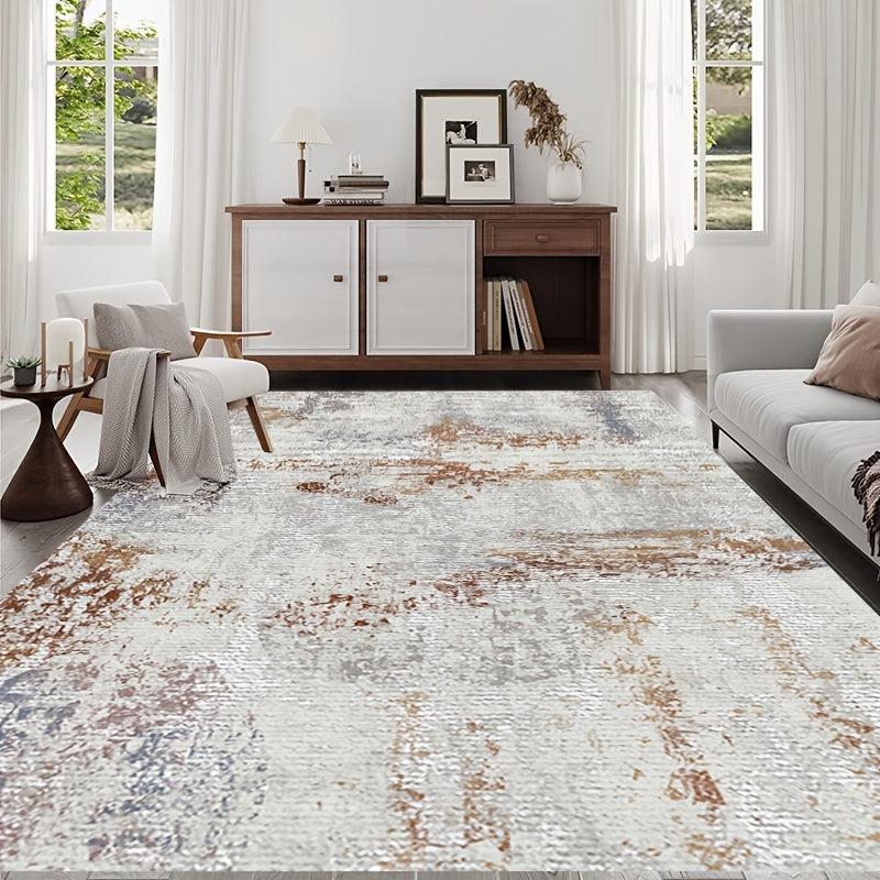 Modern Abstract Area Rug Soft Distressed Washable Carpet Living Room