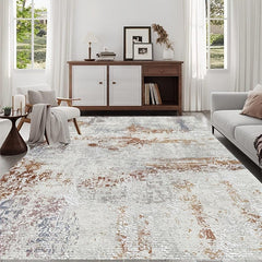 Modern Abstract Area Rug Soft Distressed Washable Carpet Living Room