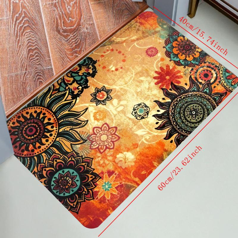 Boho Retro Non Skid Area Rug Machine Washable for Living Room Bedroom