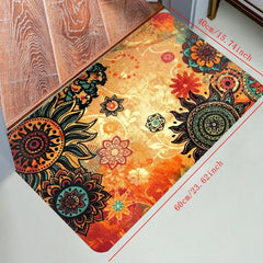 Boho Retro Non Skid Area Rug Machine Washable for Living Room Bedroom