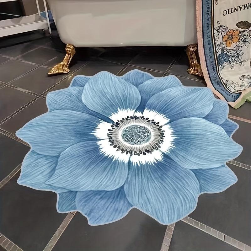 3D Flower Floor Mat Soft Stain Resistant Non Slip Carpet