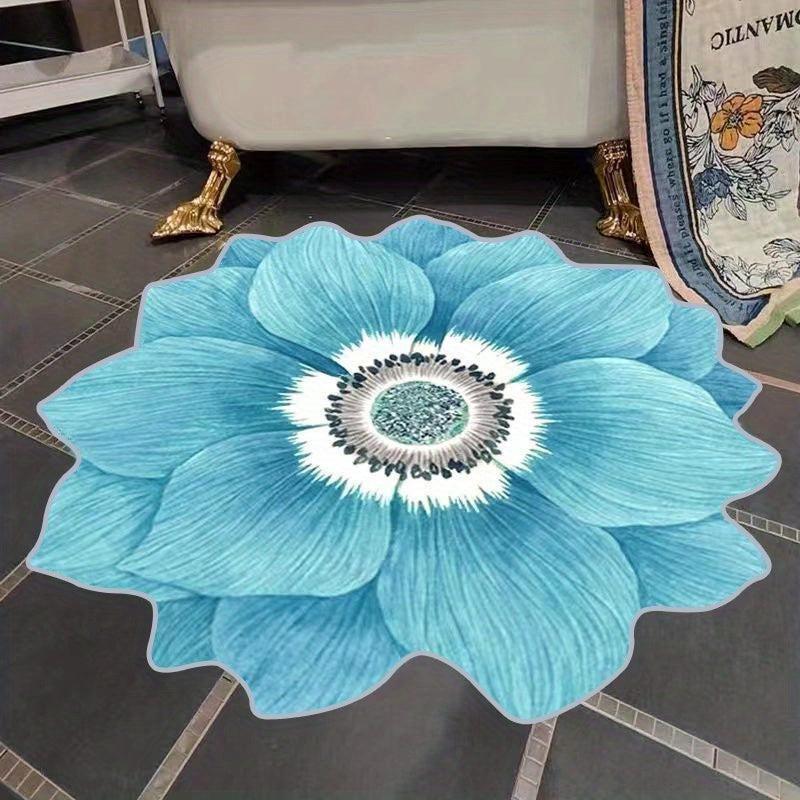 3D Flower Floor Mat Soft Stain Resistant Non Slip Carpet